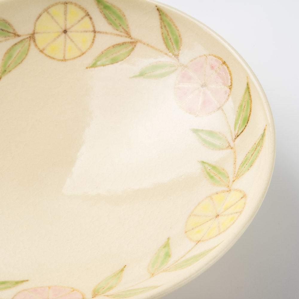 アトリエたき 花輪 鉢(ピンク×黄) アトリエたき 陶磁器作家もの