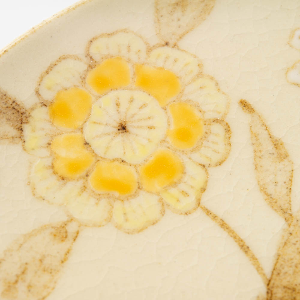 アトリエたき 黄色の花 小皿 アトリエたき 陶磁器作家もの