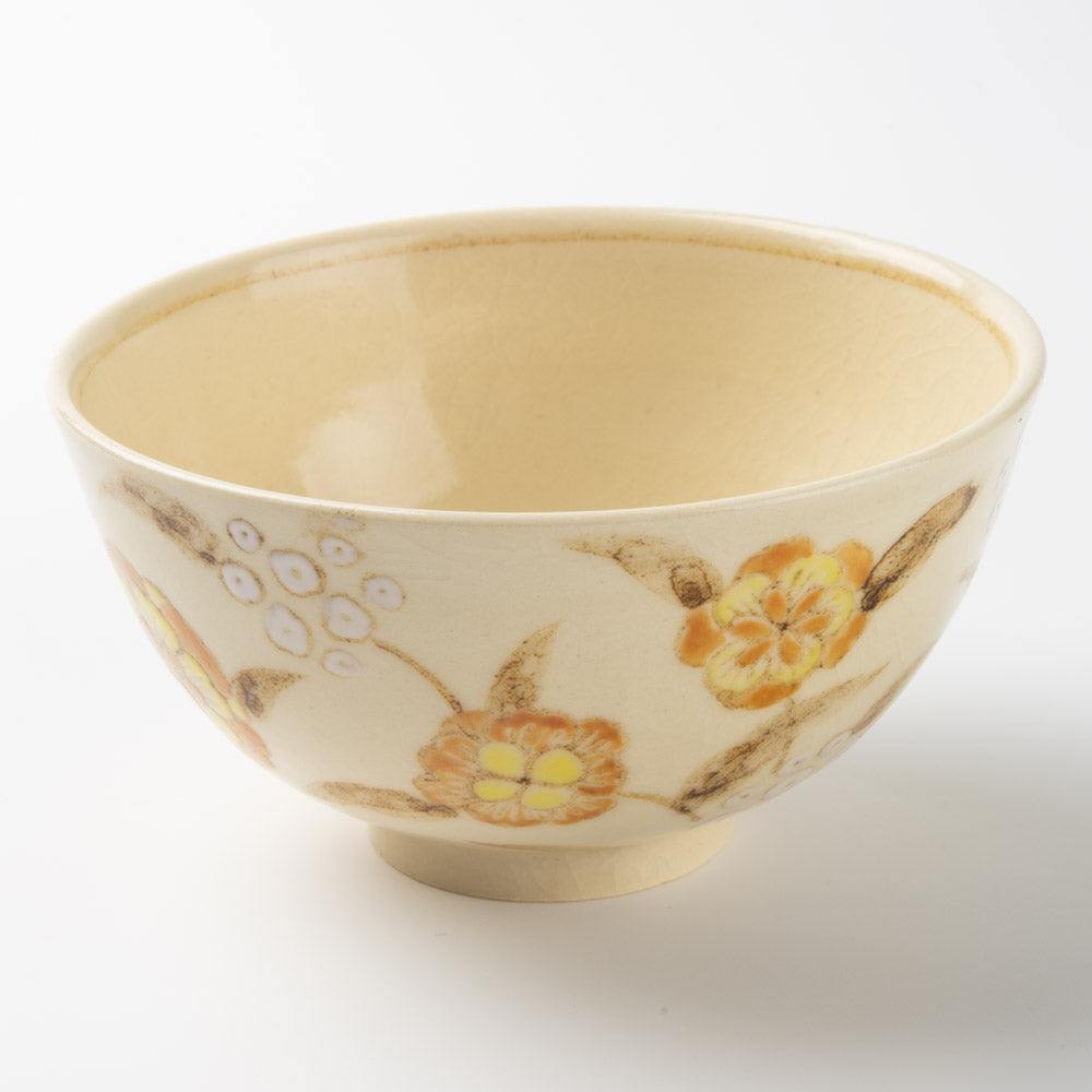 アトリエたき 黄色の花 飯碗 アトリエたき 陶磁器作家もの