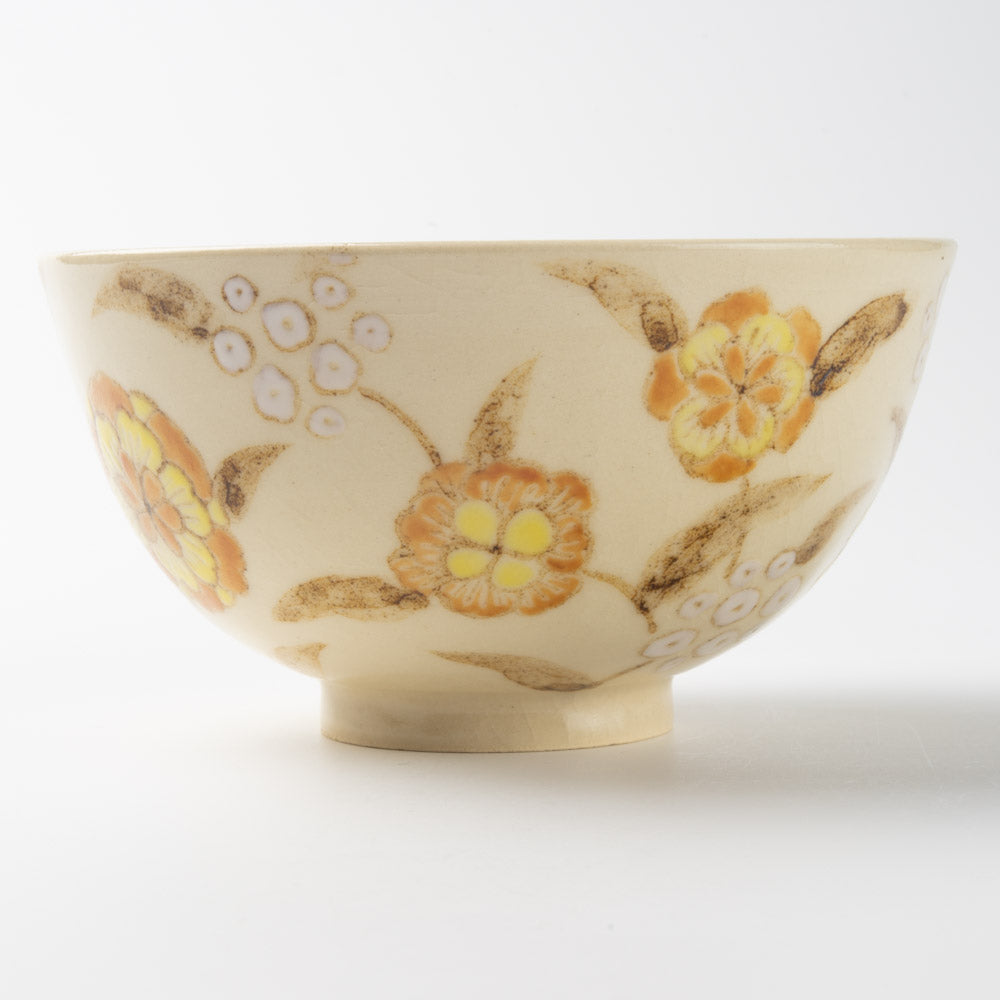 アトリエたき 黄色の花 飯碗 アトリエたき 陶磁器作家もの