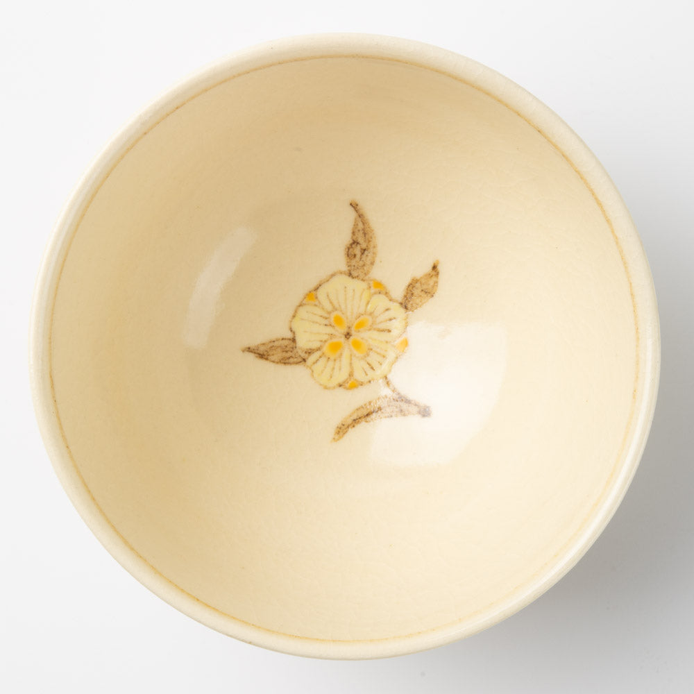 アトリエたき 黄色の花 飯碗 アトリエたき 陶磁器作家もの