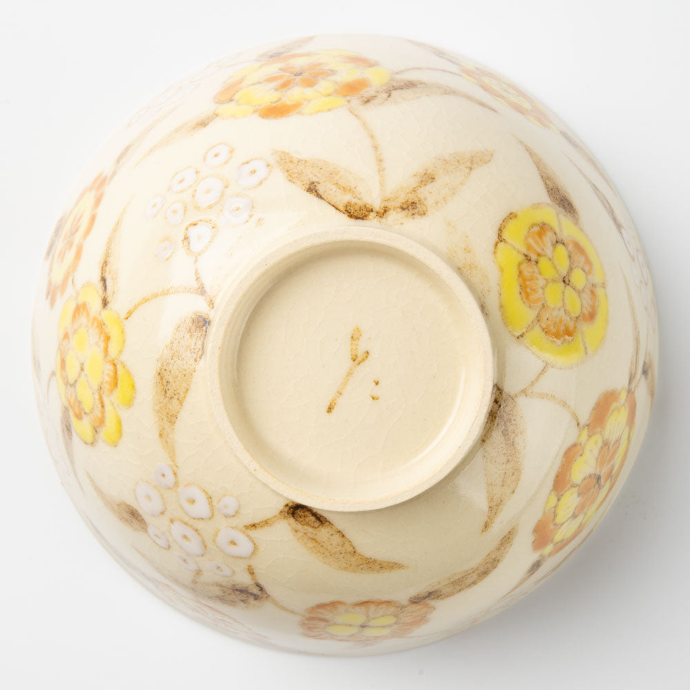 アトリエたき 黄色の花 飯碗 アトリエたき 陶磁器作家もの