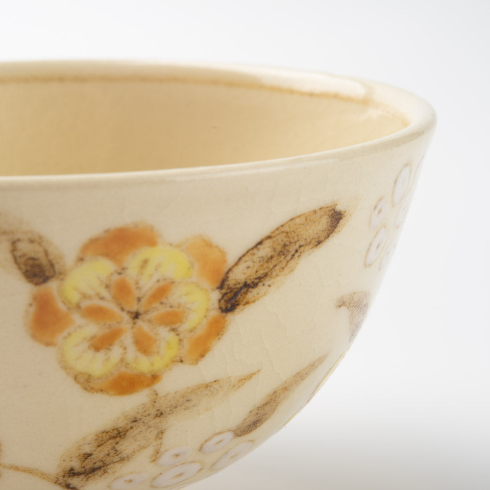 アトリエたき 黄色の花 飯碗 アトリエたき 陶磁器作家もの