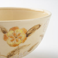 アトリエたき 黄色の花 飯碗 アトリエたき 陶磁器作家もの