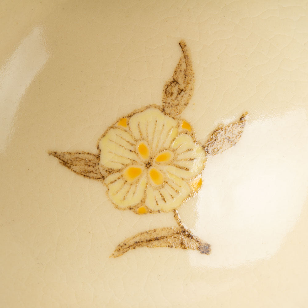 アトリエたき 黄色の花 飯碗 アトリエたき 陶磁器作家もの