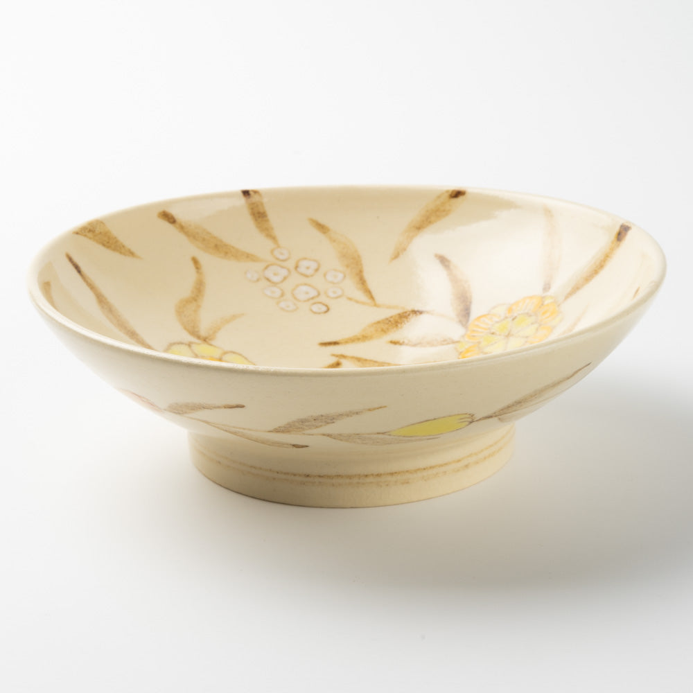 アトリエたき 黄色の花 鉢 アトリエたき 陶磁器作家もの
