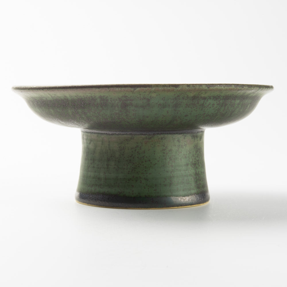 yoshida pottery 高杯皿(S) さびいろうぐいす yoshida pottery 陶磁器作家もの