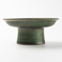 yoshida pottery 高杯皿(S) さびいろうぐいす yoshida pottery 陶磁器作家もの