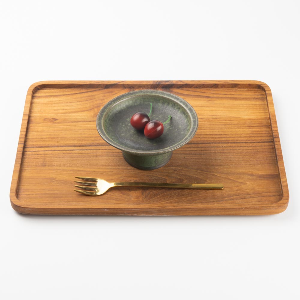 yoshida pottery 高杯皿(S) さびいろうぐいす yoshida pottery 陶磁器作家もの