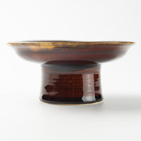 yoshida pottery 高杯皿(S) 飴 yoshida pottery 陶磁器作家もの