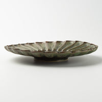 yoshida pottery 輪花皿 さびいろうぐいす yoshida pottery 陶磁器作家もの