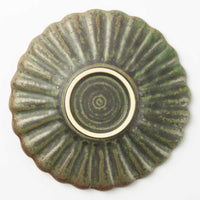 yoshida pottery 輪花皿 さびいろうぐいす yoshida pottery 陶磁器作家もの