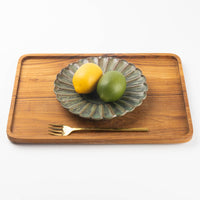 yoshida pottery 輪花皿 さびいろうぐいす yoshida pottery 陶磁器作家もの