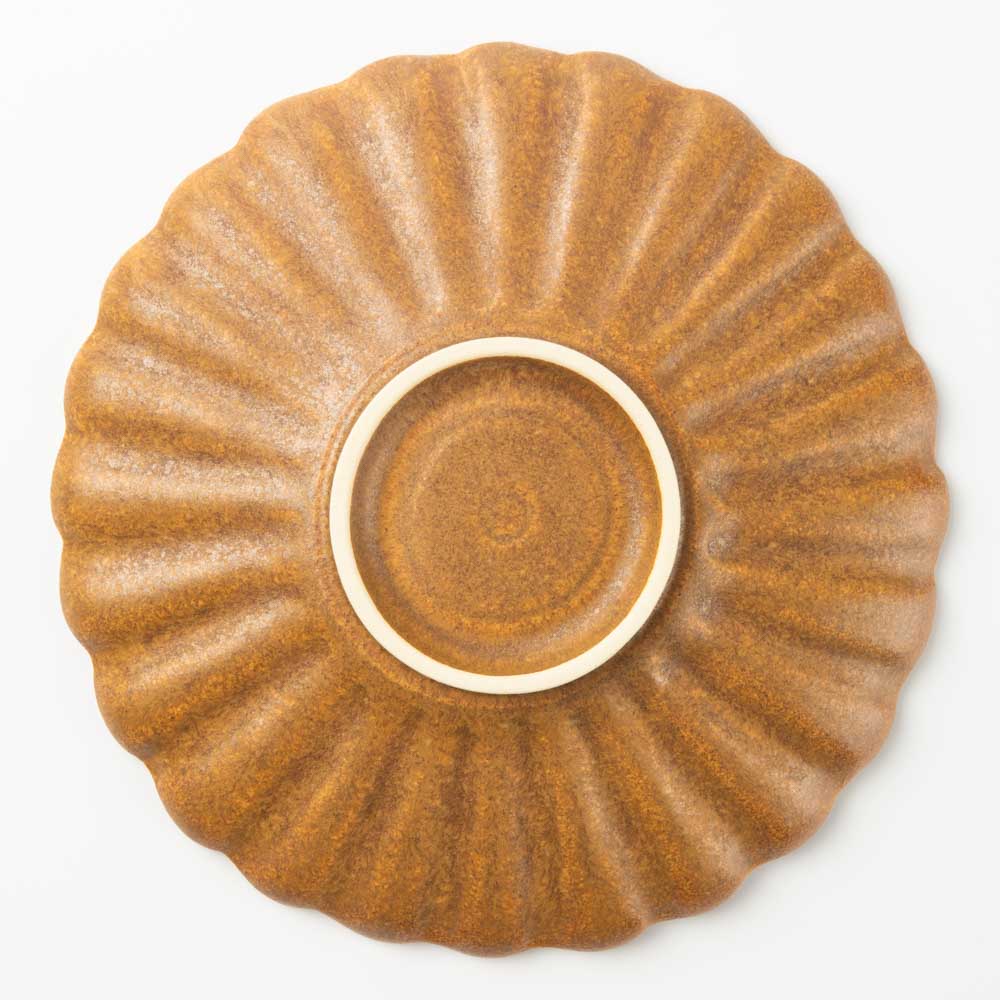 yoshida pottery 輪花皿 さびいろこはく yoshida pottery 陶磁器作家もの