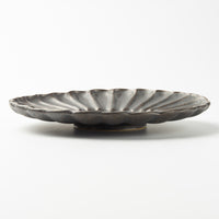 yoshida pottery 輪花皿 さびいろすす yoshida pottery 陶磁器作家もの
