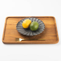 yoshida pottery 輪花皿 さびいろすす yoshida pottery 陶磁器作家もの