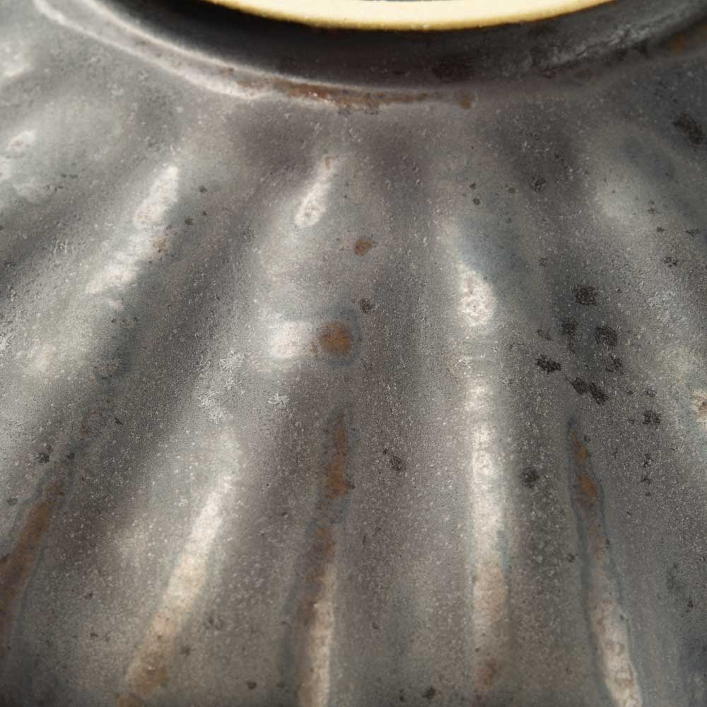 yoshida pottery 輪花皿 さびいろすす yoshida pottery 陶磁器作家もの