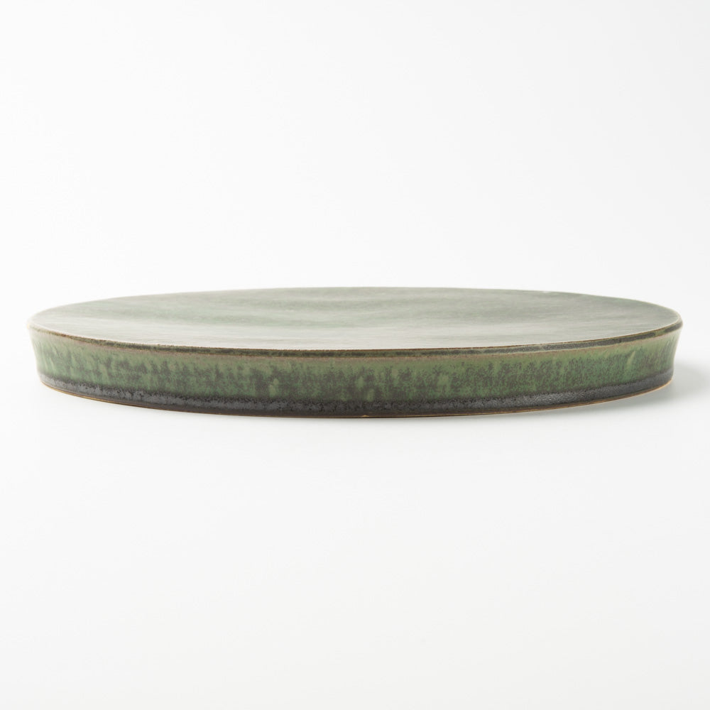 yoshida pottery HORIZON PLATE さびいろうぐいす yoshida pottery 陶磁器作家もの