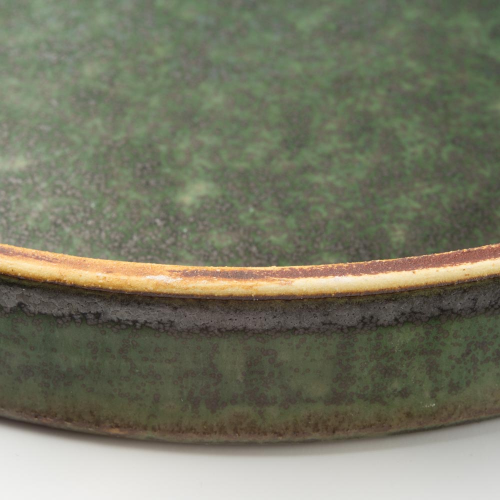 yoshida pottery HORIZON PLATE さびいろうぐいす yoshida pottery 陶磁器作家もの