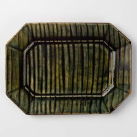 波佐見焼 紀窯 長八角皿(中) ボワーズヘッド グリーン 波佐見焼 紀窯 波佐見焼