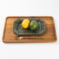 波佐見焼 紀窯 長八角皿(中) ボワーズヘッド グリーン 波佐見焼 紀窯 波佐見焼