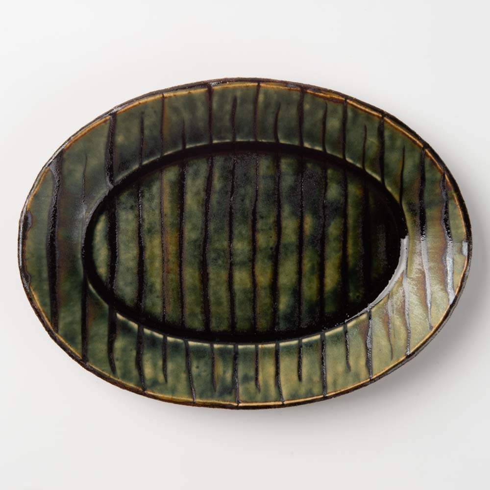   楕円形皿　２枚 楽天市場】美濃焼 彩々 楕円皿ペア 2個セット お皿 プレート 磁器 電子