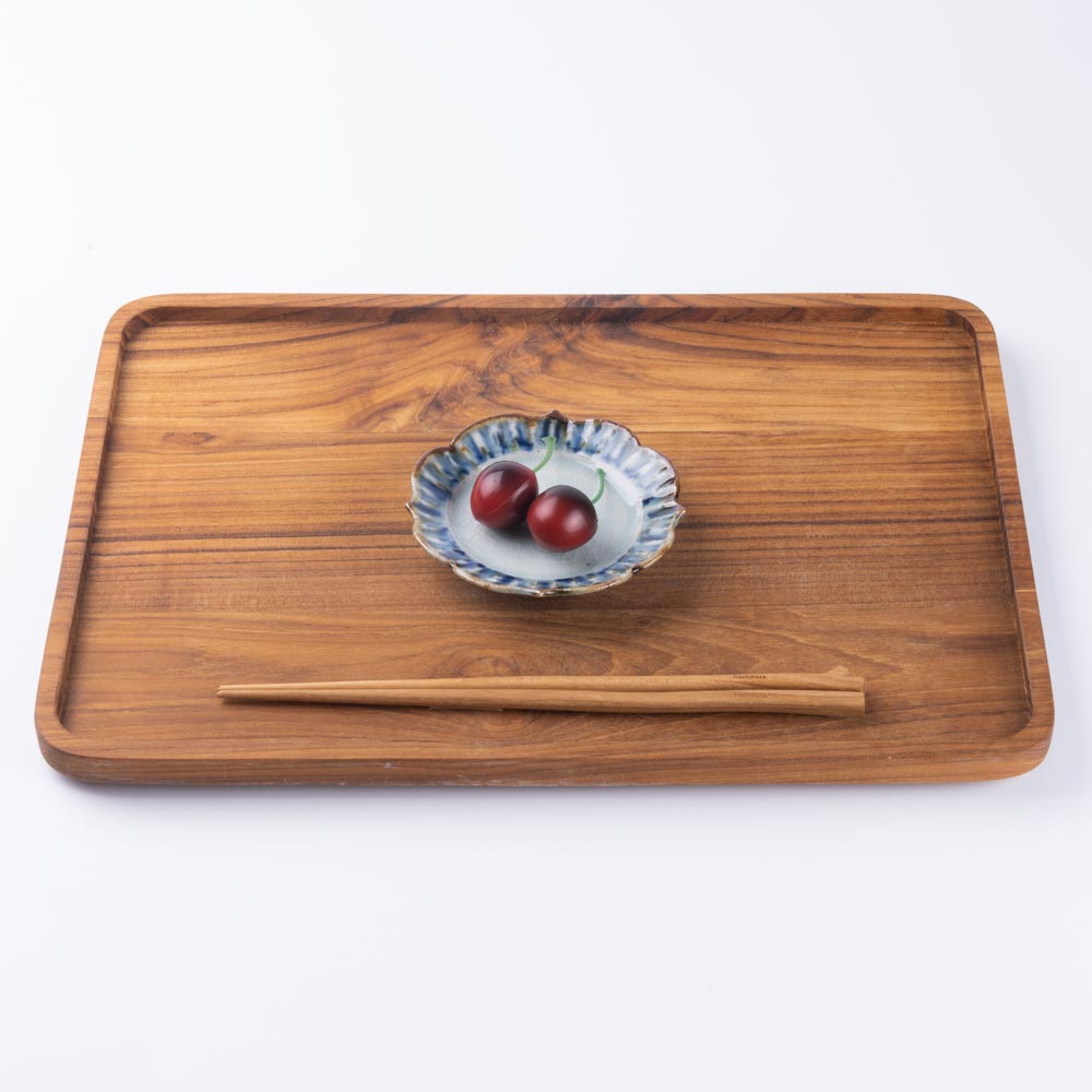 砥部焼 陶房遊 3寸輪花リム皿 錆青 砥部焼 陶房遊 砥部焼