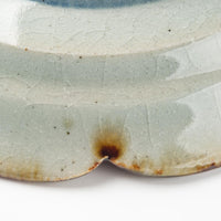 砥部焼 陶房遊 5寸輪花リム皿 錆青 砥部焼 陶房遊 砥部焼