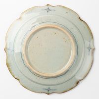 砥部焼 陶房遊 6.5寸輪花リム皿 錆青 砥部焼 陶房遊 砥部焼
