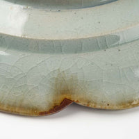 砥部焼 陶房遊 7.8寸輪花リム皿 錆青 砥部焼 陶房遊 砥部焼