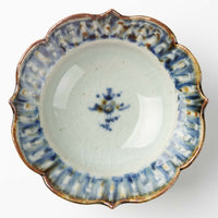 砥部焼 陶房遊 輪花リム鉢(小) 錆青 砥部焼 陶房遊 砥部焼