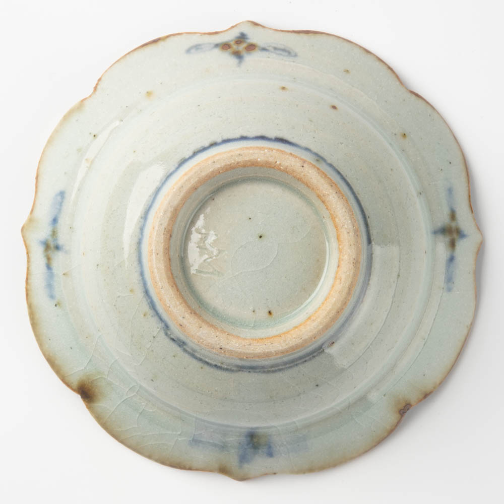 砥部焼 陶房遊 輪花リム鉢(小) 錆青 砥部焼 陶房遊 砥部焼