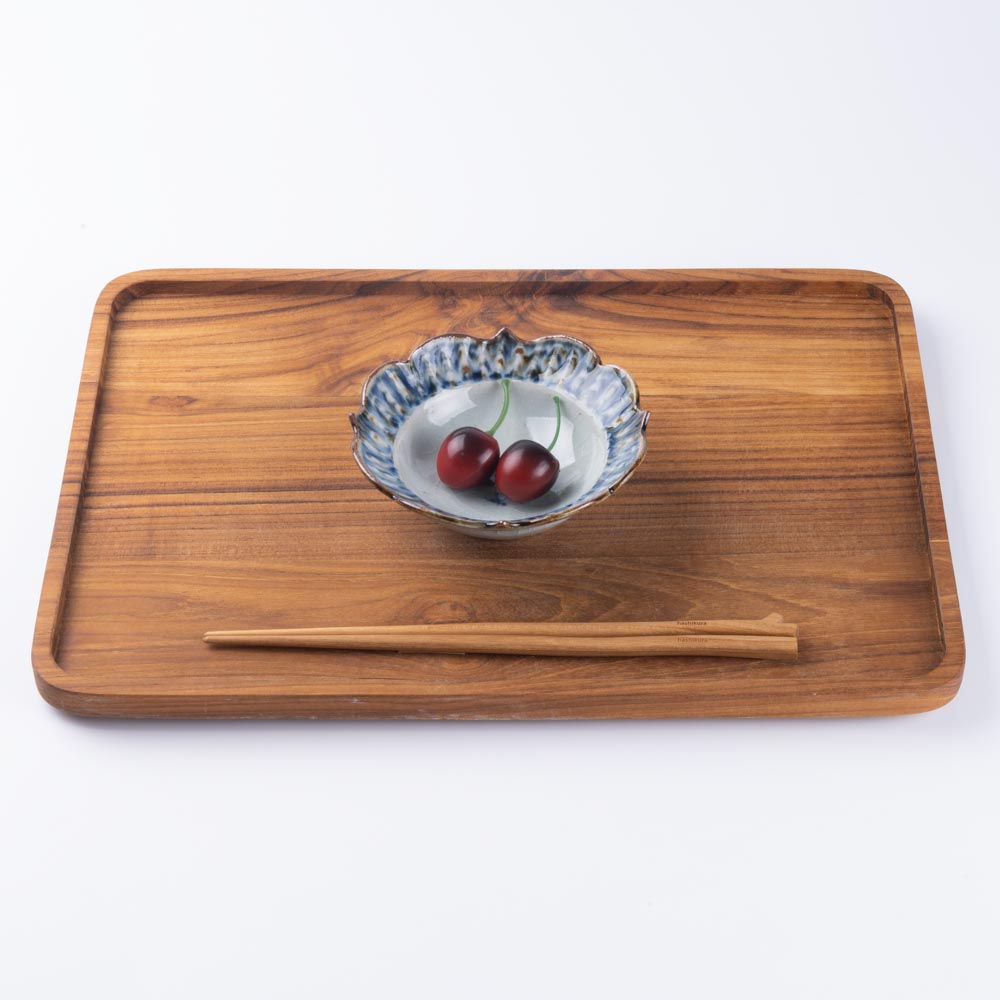 砥部焼 陶房遊 輪花リム鉢(小) 錆青 砥部焼 陶房遊 砥部焼