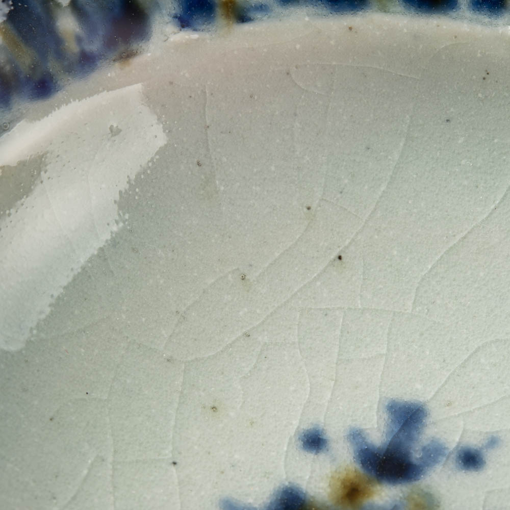 砥部焼 陶房遊 輪花リム鉢(小) 錆青 砥部焼 陶房遊 砥部焼