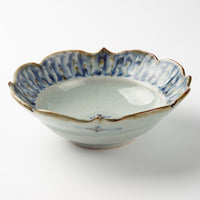 砥部焼 陶房遊 輪花リム鉢(中) 錆青 砥部焼 陶房遊 砥部焼