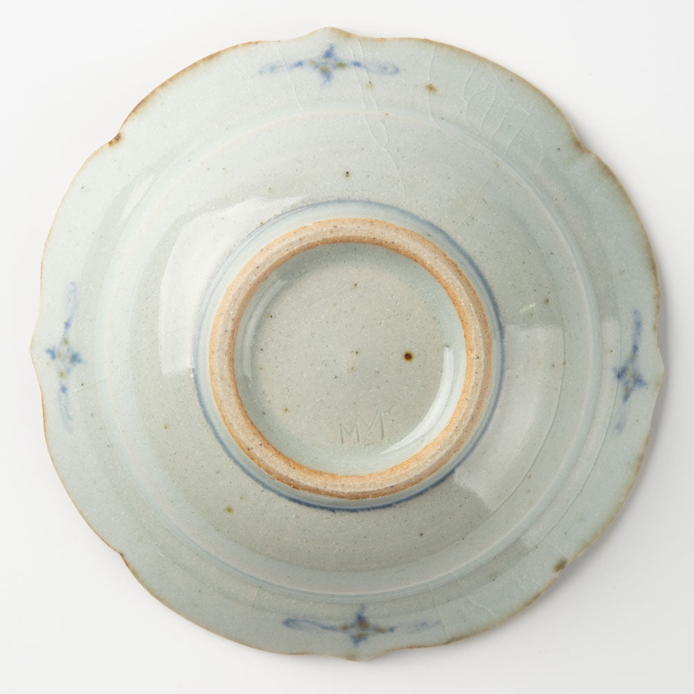 砥部焼 陶房遊 輪花リム鉢(中) 錆青 砥部焼 陶房遊 砥部焼