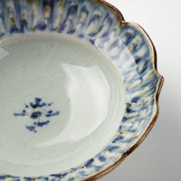 砥部焼 陶房遊 輪花リム鉢(中) 錆青 砥部焼 陶房遊 砥部焼