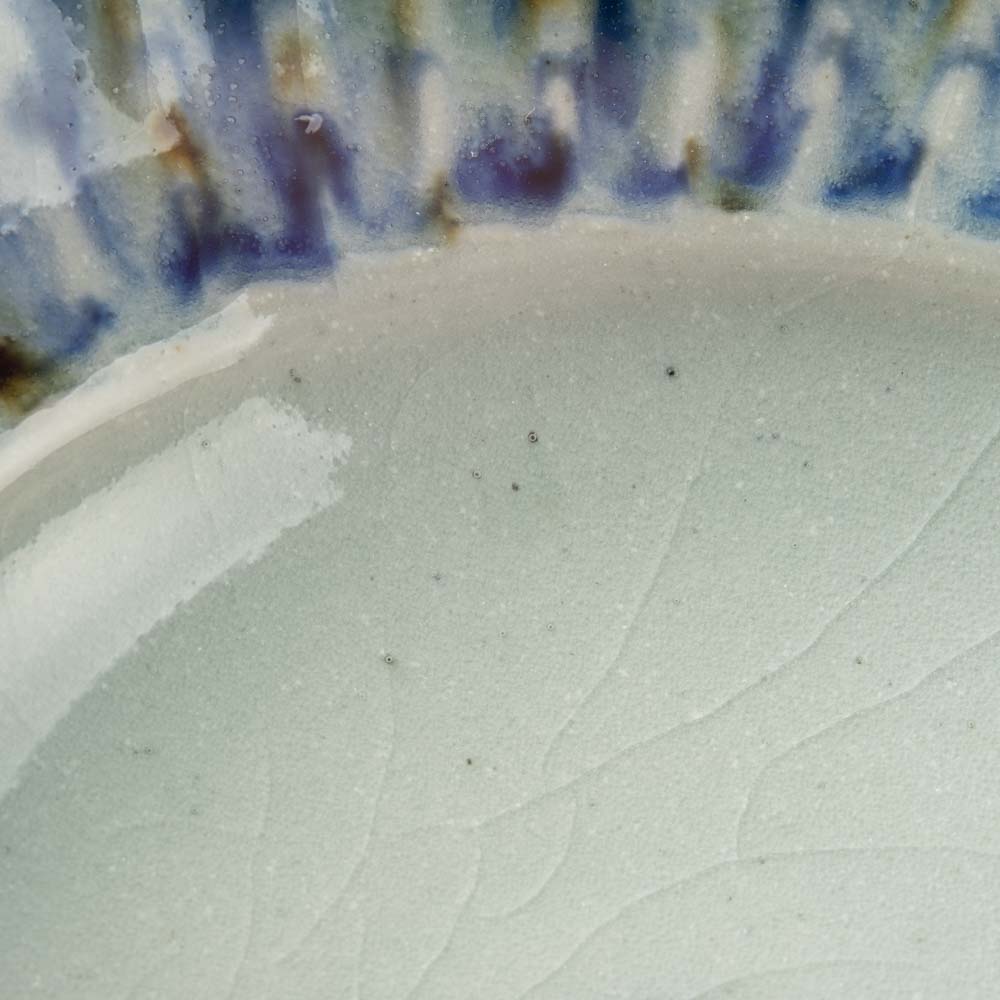 砥部焼 陶房遊 輪花リム鉢(中) 錆青 砥部焼 陶房遊 砥部焼