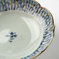 砥部焼 陶房遊 輪花リム鉢(大) 錆青 砥部焼 陶房遊 砥部焼