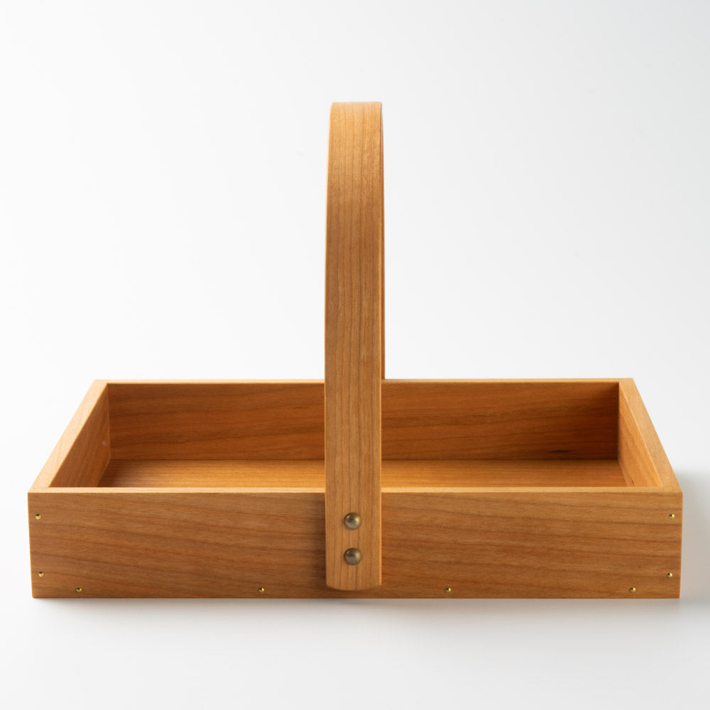 作家 岡野達也 ワンハンドルトレー チェリー材 作家 岡野達也 木工もの