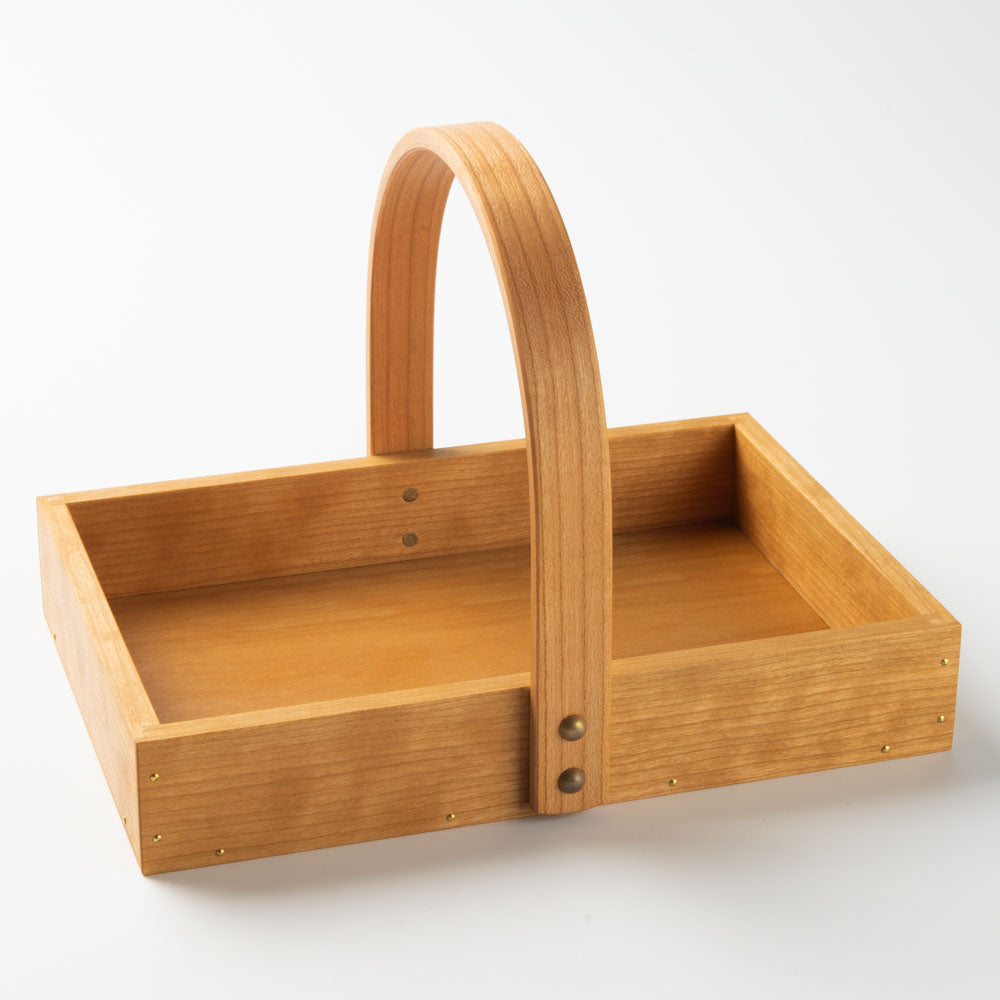 作家 岡野達也 ワンハンドルトレー 小 チェリー材 作家 岡野達也 木工もの