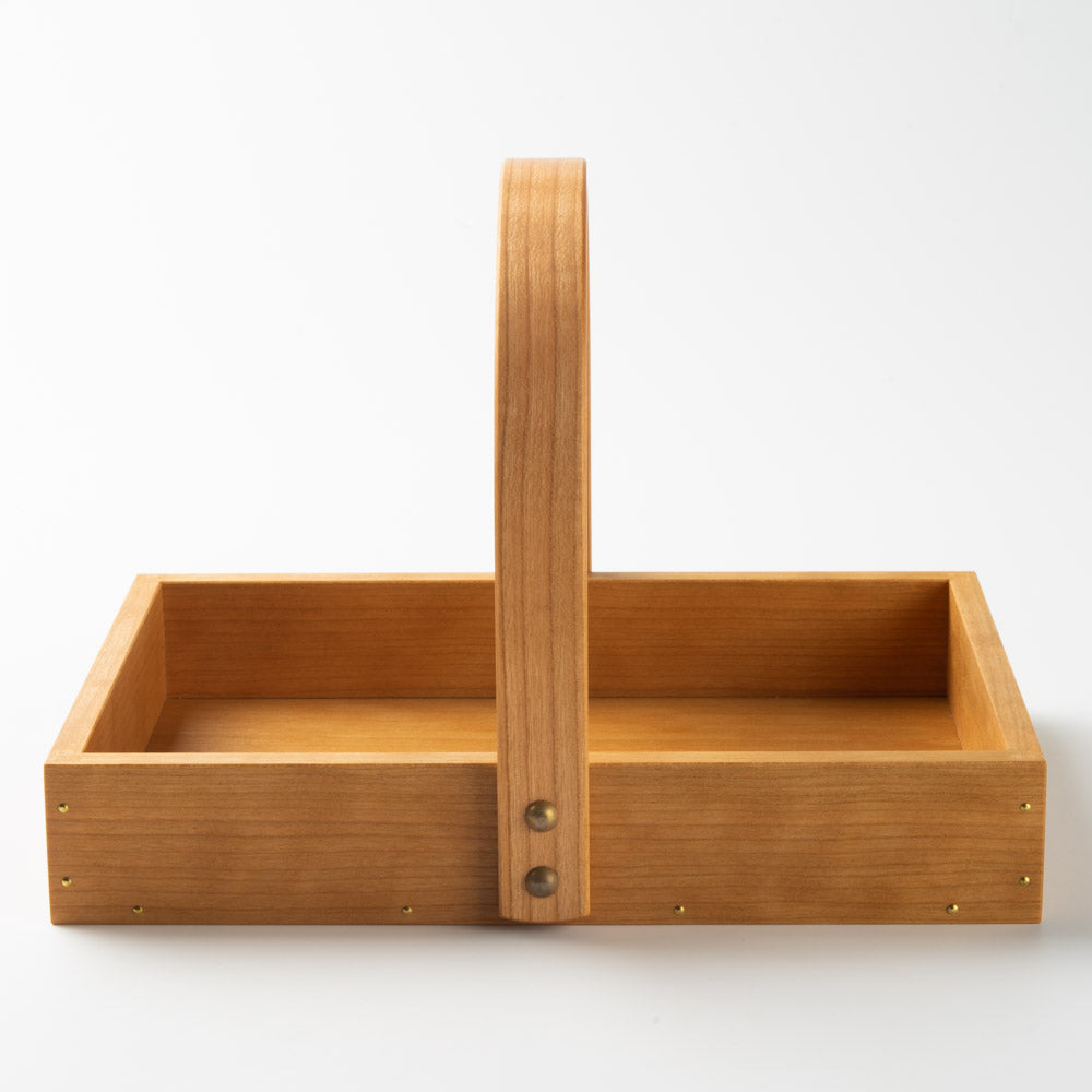 作家 岡野達也 ワンハンドルトレー 小 チェリー材 作家 岡野達也 木工もの