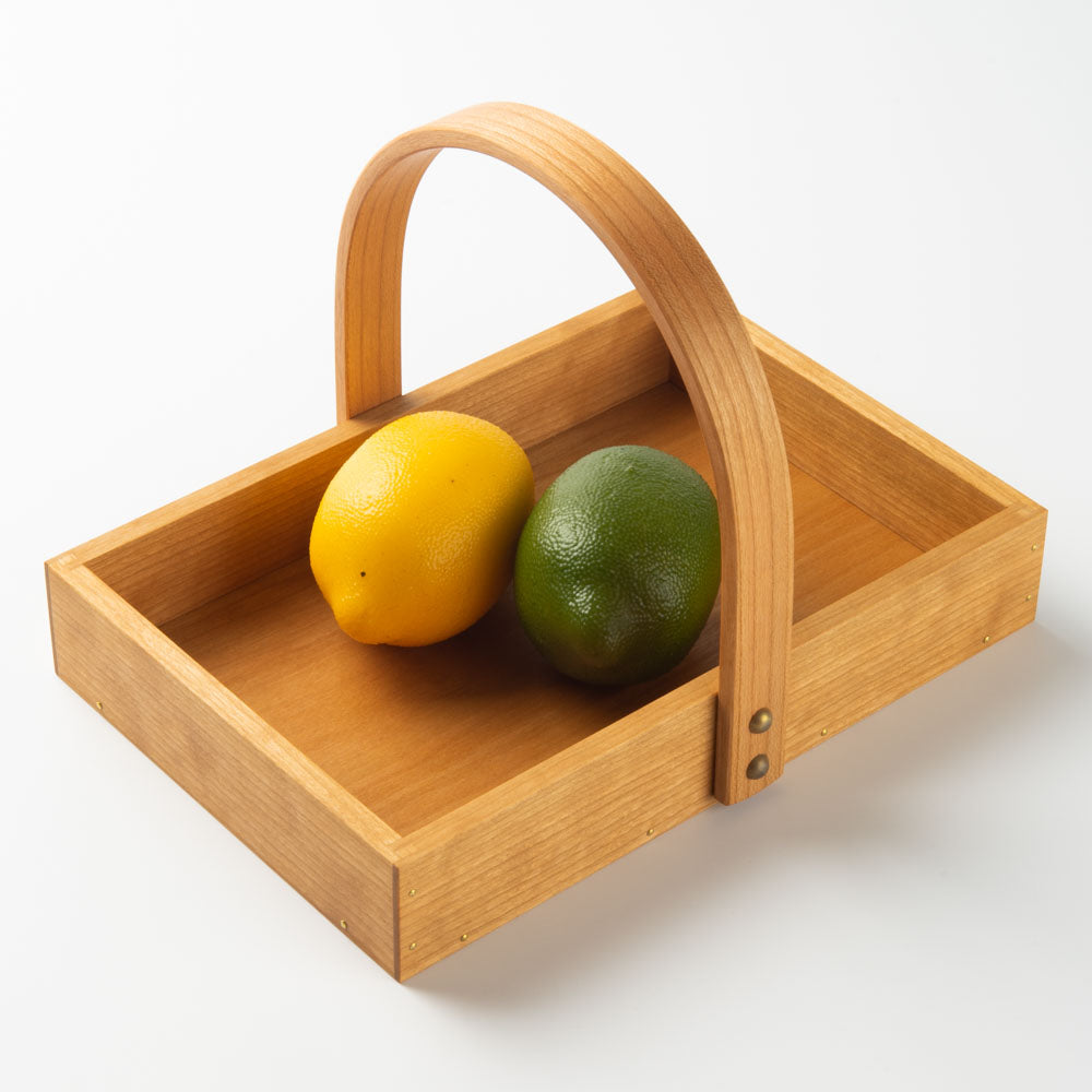 作家 岡野達也 ワンハンドルトレー 小 チェリー材 作家 岡野達也 木工もの