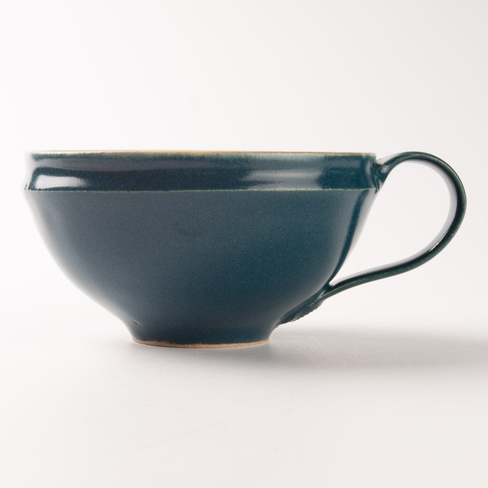 作家 沖本東 スープマグ とくさ釉 作家 沖本東 陶磁器作家もの