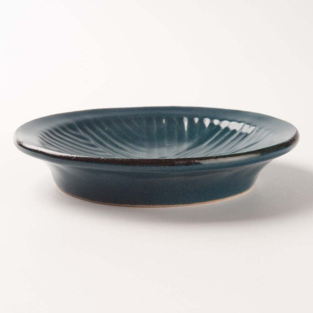 作家 沖本東 石臼小皿 とくさ釉 作家 沖本東 陶磁器作家もの