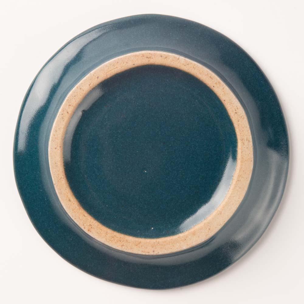 作家 沖本東 石臼小皿 とくさ釉 作家 沖本東 陶磁器作家もの