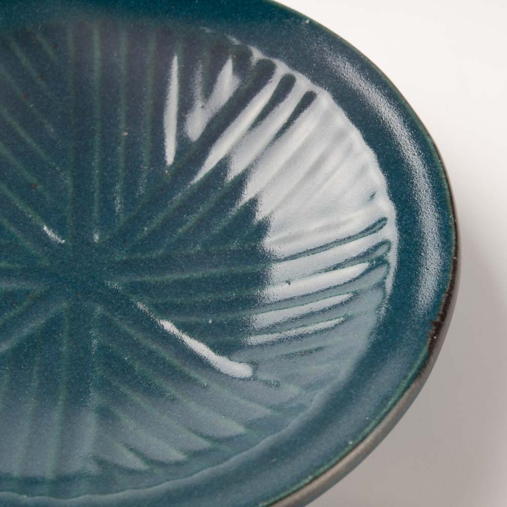 作家 沖本東 石臼小皿 とくさ釉 作家 沖本東 陶磁器作家もの