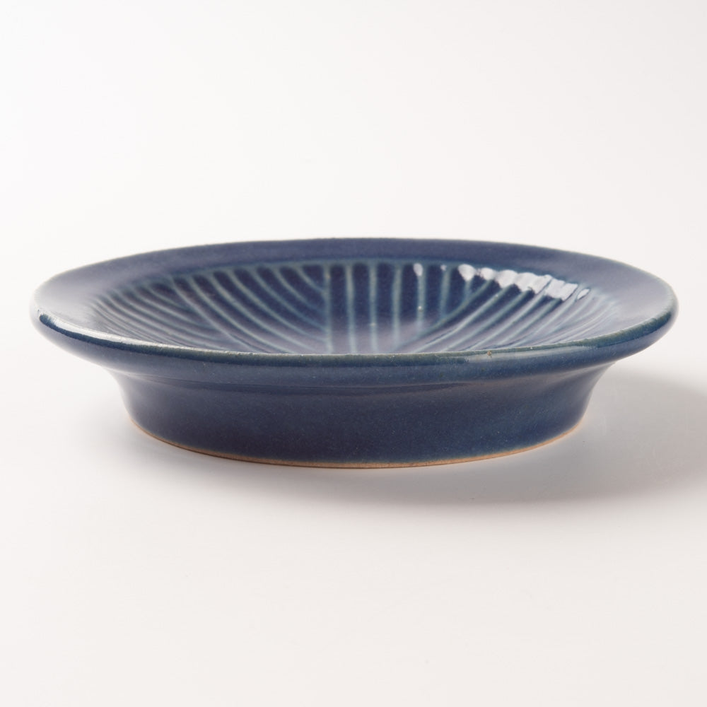 作家 沖本東 石臼小皿 瑠璃釉 作家 沖本東 陶磁器作家もの