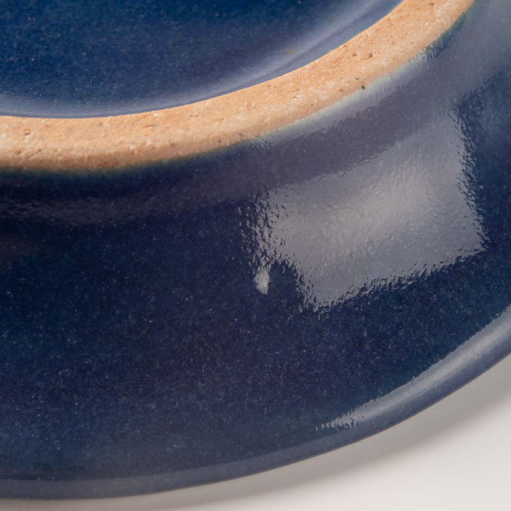 作家 沖本東 石臼小皿 瑠璃釉 作家 沖本東 陶磁器作家もの