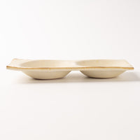 作家 沖本東 二菜豆皿 アイボリー 作家 沖本東 陶磁器作家もの